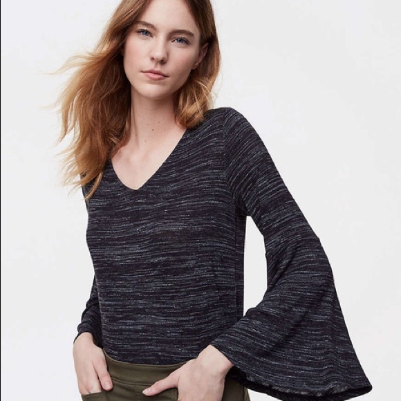 LOFT Tops | Loft Spacedye Bell Sleeve 